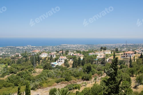 Preview: Beautiful Cityscape Of Paphos City, Cyprus With A Seascape View On The Horizon