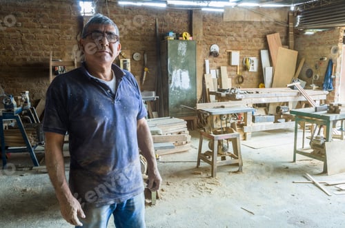Preview: Portrait Of Senior Carpenter In His Workshop