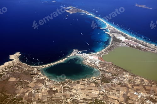 Preview: An Aerial View Of Buildings, Villas, And The Beach On A Natural Spit Of La Manga In Spain