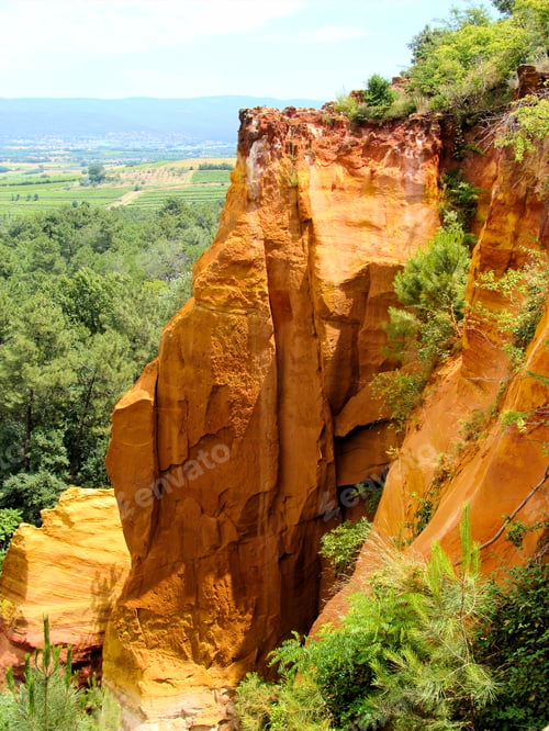 Preview: Red Ochre Cliffs At Roussillon, Provence, France