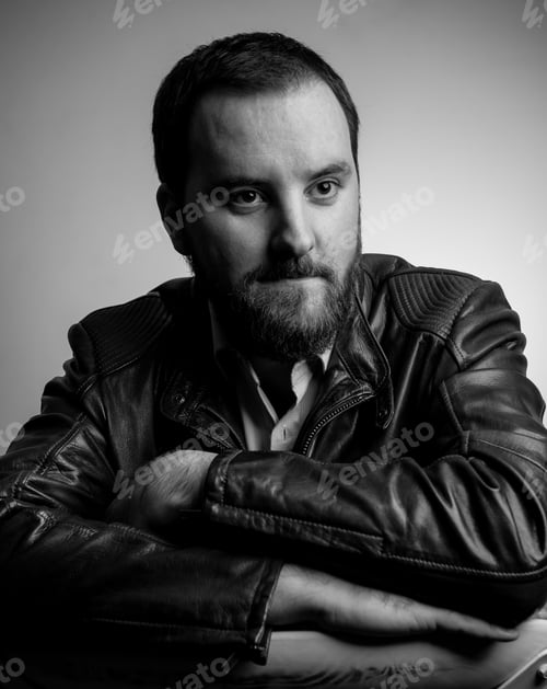 Preview: Black And White Portrait Of Bearded Man