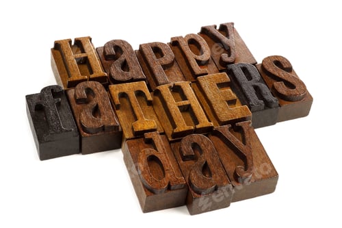 Preview: Happy Fathers Day Vintage Wooden Letters Against A White Background