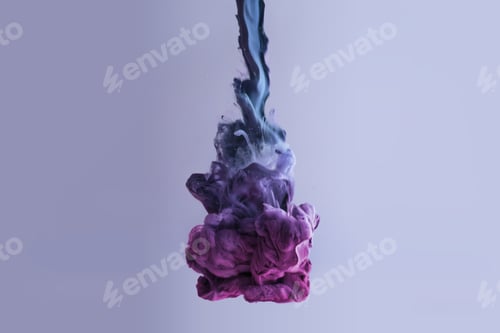 Preview: A Closeup Shot Of Colorful Ink Explosion On A White Background