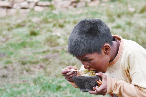 Visualização: Hungry Native American Boy.