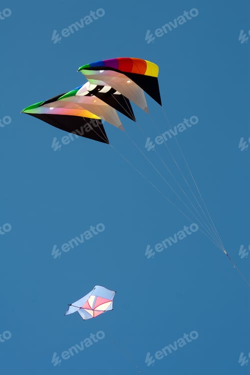 Preview: A Vertical Shot Of A Beautiful Kite Launched Into The Sky