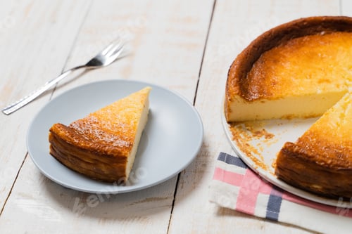 Preview: A Closeup Of A Piece Of Homemade Delicious Pie On A Plate On A Wooden Table