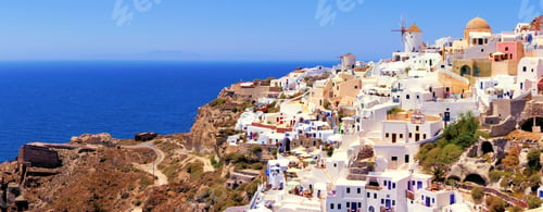 Preview: Panoramic View Of Oia Village On The Island Of Santorini, Greece