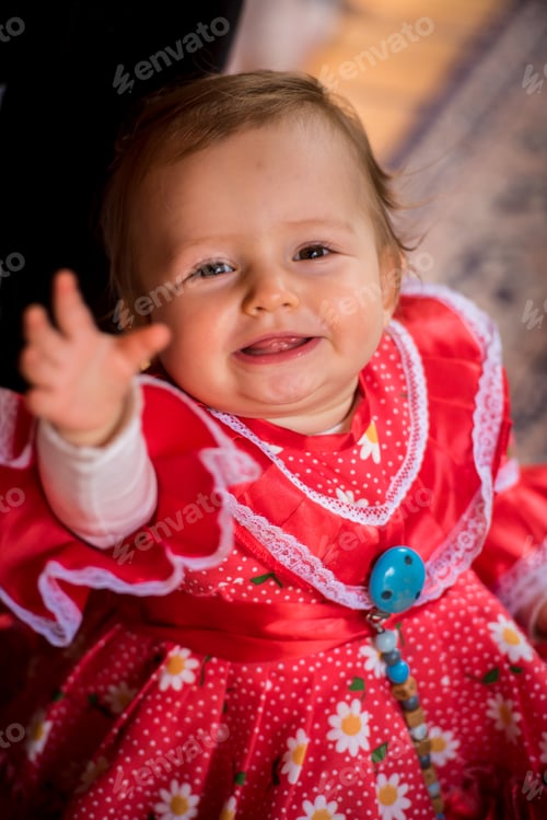 Preview: Cute Little Girl Dressed In Typical Chilean Outfit