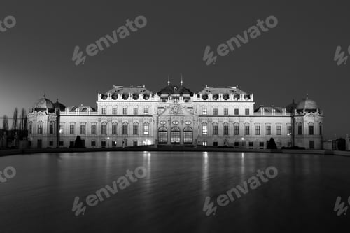 Preview: A Greyscale Shot Of The Famous Belvedere Building In Vienna, Austria
