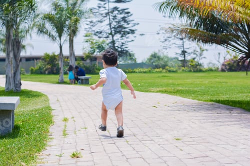 Preview: Little Latin Boy Running To His Father And Sister.