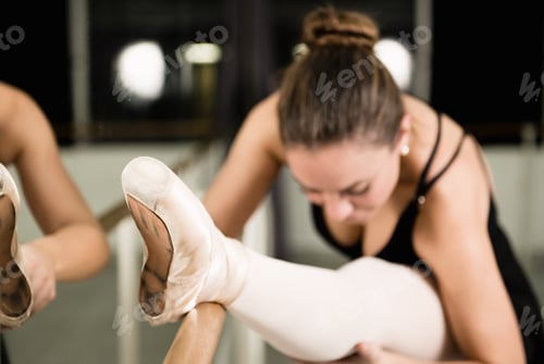 Preview: Beautiful Ballet Dancer Training In Front Of Mirror