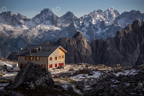 Preview: The Stunning Scenery Of The Stony Rifugio Lavaredo At Cadini Di Misurina Area, Belluno, Italy
