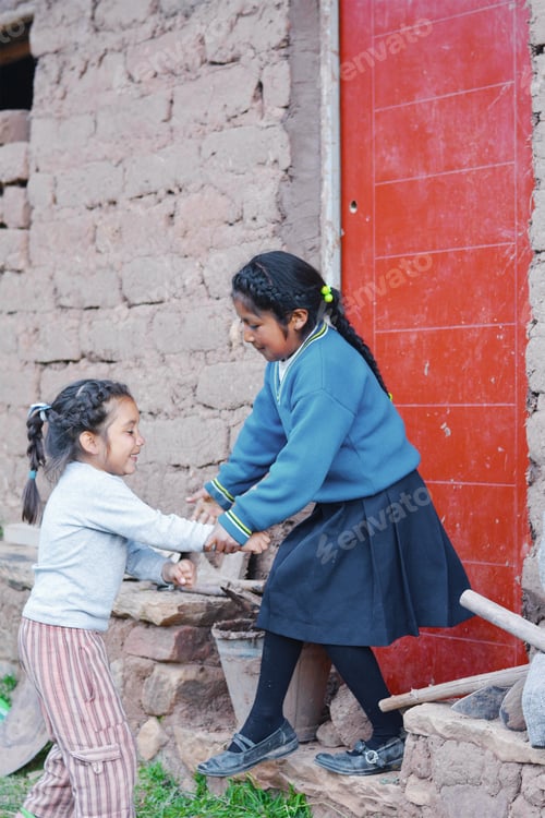 Preview: Native American Kids Playing Outside.
