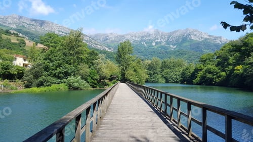 Preview: A Bridge Over The Lake In Asturias, Spain