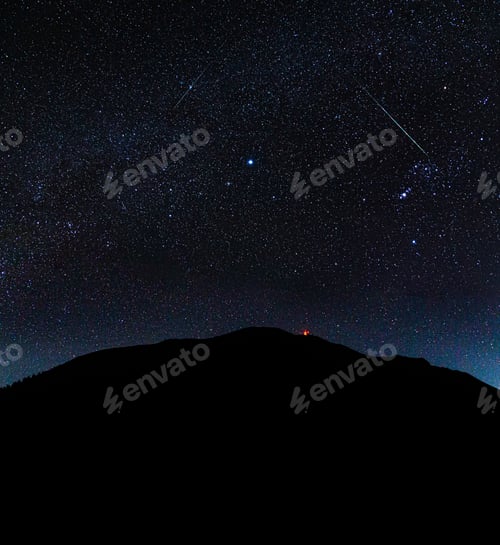 Preview: A Beautiful Shot Of The Sierra Negra Volcano In Mexico. Relief Highest Mountain In Starry Night