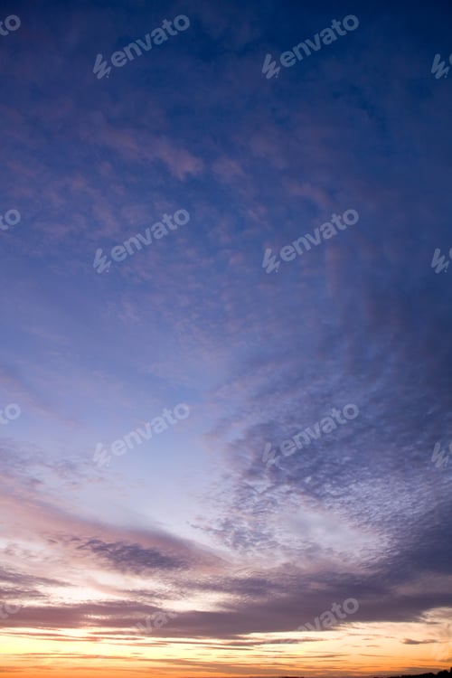 Preview: Natural Blue Sky With Clouds Scene Of Sunset Or Sunrise.