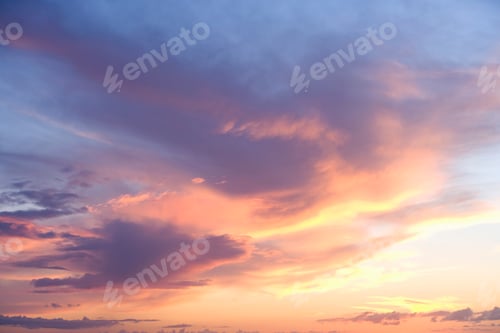 Preview: Morning Sky Scene With Golden And Purple Light From The Rising Sun.