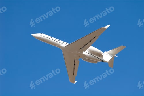 Preview: Aeroplane Flying On A Clear Blue Sky
