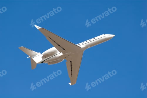 Preview: Aeroplane Flying On A Clear Blue Sky