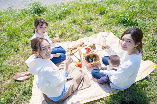 Preview: People Enjoying A Picnic Outdoors