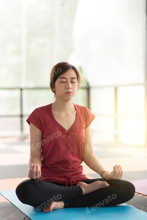 Preview: Woman Doing Yoga In The Class