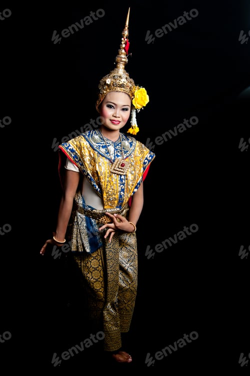 Preview: Thailand Dancing Art “Khon” That High Class Of Dance In Siam Bangkok Thailand. Studio Female