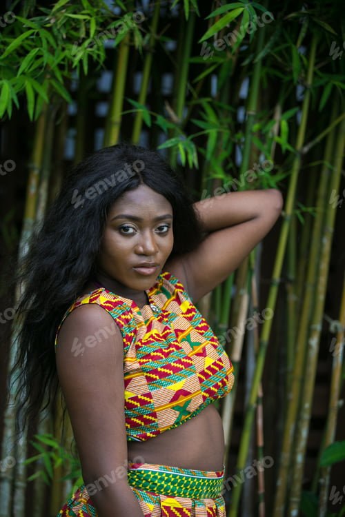 Preview: Beautiful African Girl In Modern Ethnic Dress.