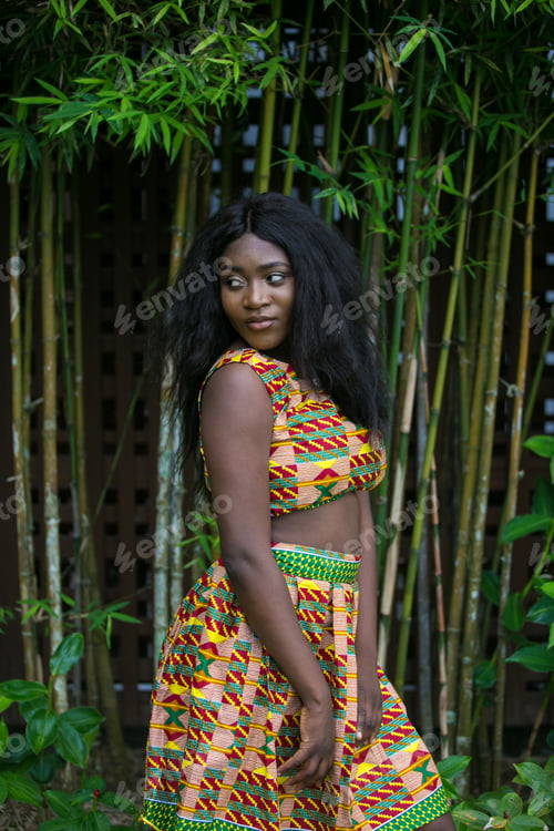 Preview: Beautiful African Girl In Modern Ethnic Dress.