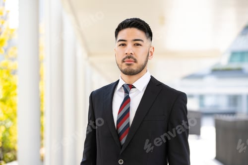 Preview: Young Businessman At Outdoor Of Business Town