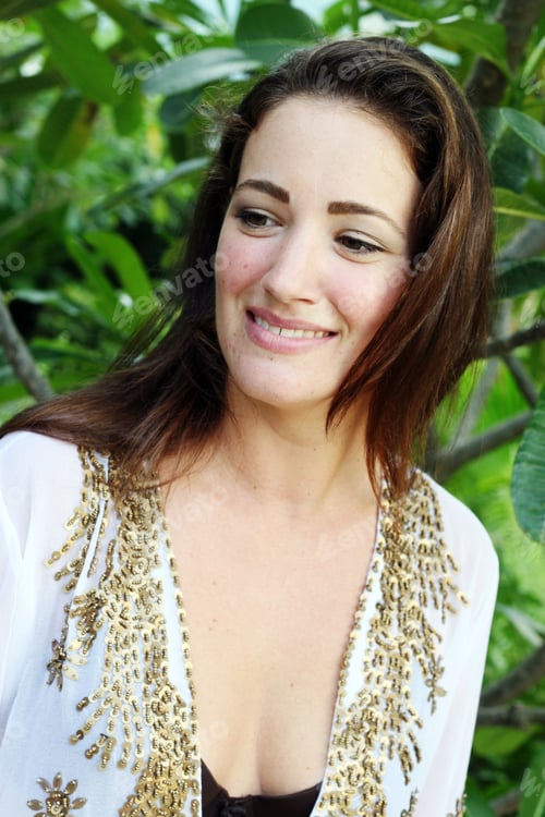 Preview: Portrait Of A Beautiful Woman In Beach Wear.