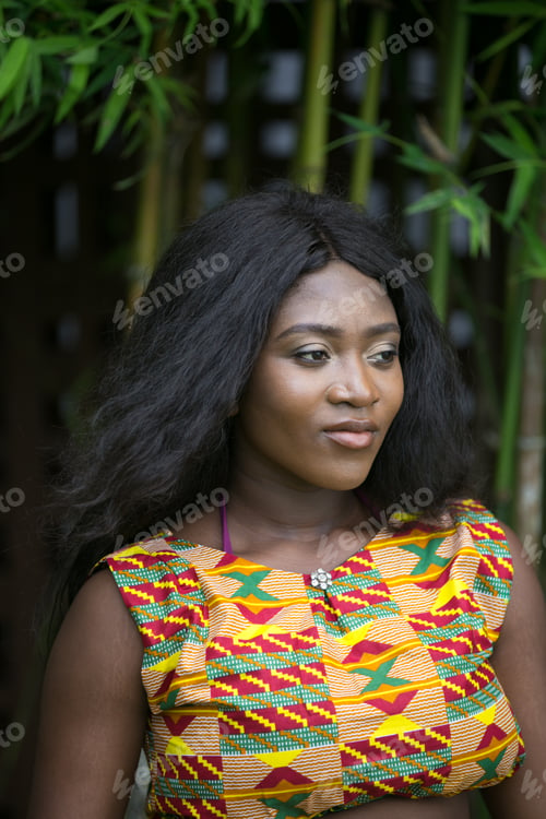 Preview: Beautiful Young African Woman In The Jungle.