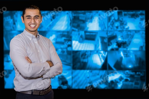 Preview: Confident Young Man In The Cctv System.