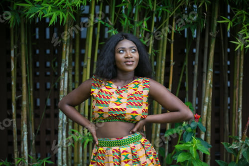 Preview: Beautiful African Girl In Modern Ethnic Dress.