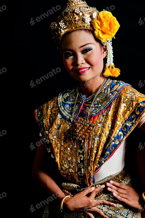 Preview: Thailand Dancing Art “Khon” That High Class Of Dance In Siam Bangkok Thailand. Studio Female