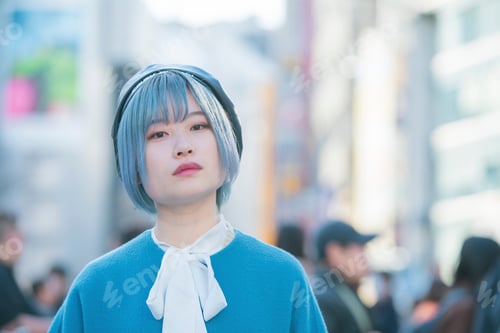 Preview: Young Woman With Blue Hair