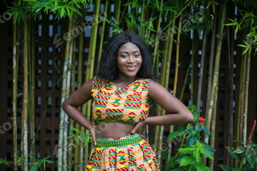 Preview: Beautiful African Girl In Modern Ethnic Dress.