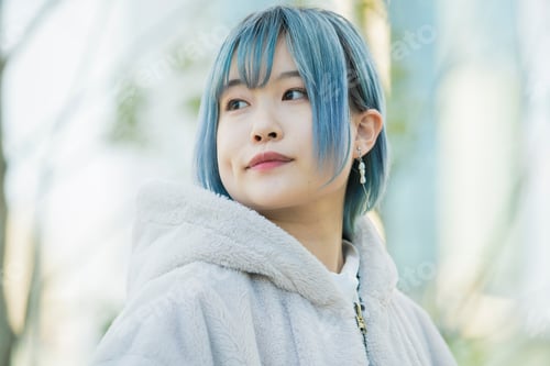 Preview: Young Woman With Blue Hair