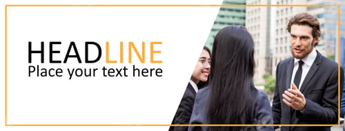 Preview: People Talking For Business Project With Team. Horizontal Website Banner, With Space For Your Text