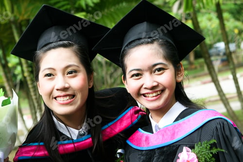 Preview: Gorgeous Asian University Graduates Celebrating Their Success.