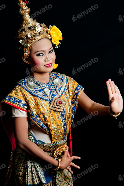 Preview: Thailand Dancing Art “Khon” That High Class Of Dance In Siam Bangkok Thailand. Studio Female