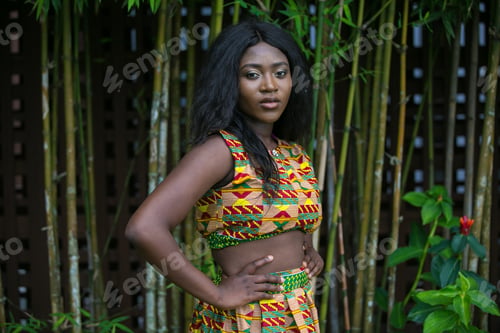 Preview: Beautiful African Girl In Modern Ethnic Dress.