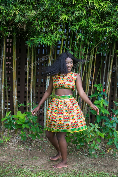 Preview: Beautiful African Girl In Modern Ethnic Dress.