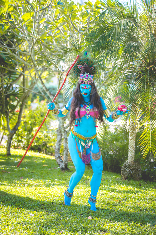 Preview: Buddhist Deity: Woman With Face & Body Paint.