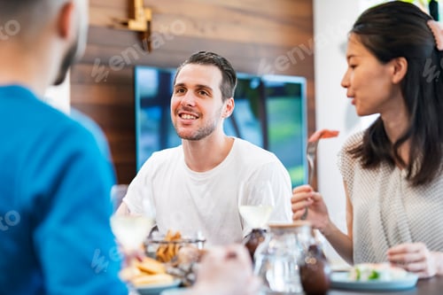 Preview: Men And Women Having A House Party And Having Fun Chatting