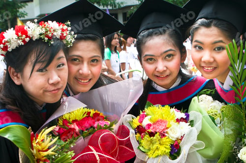 Preview: Beautiful Asian University Graduates Celebrate Their Success.