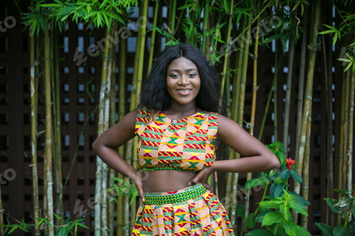 Preview: Beautiful African Girl In Modern Ethnic Dress.