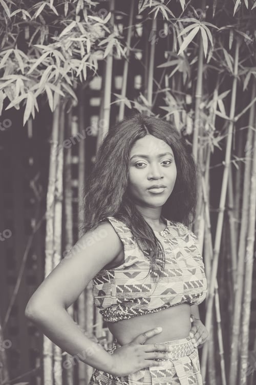 Preview: Beautiful African Girl In Modern Ethnic Dress.