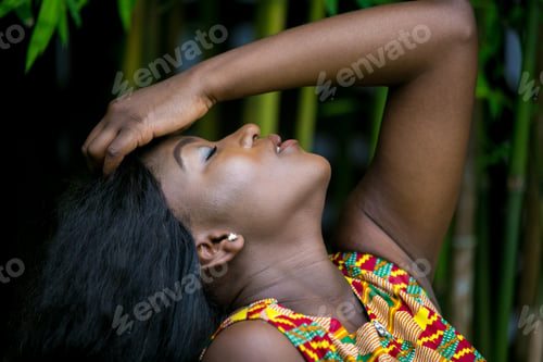 Preview: African Woman In Modern Ethnic Clothing.