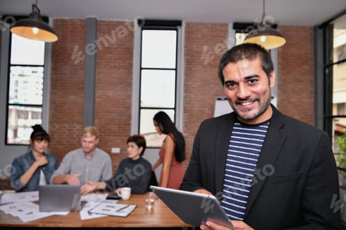 Preview: Business Concept. Business People Are Meeting In The Office. Businessmen Are Working Together As A