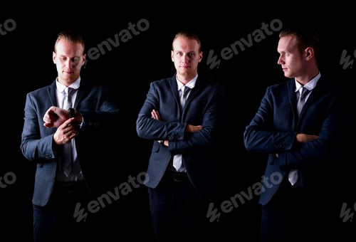Preview: Concept Business People. Businessman On The Background. Businessmen Look Dastardly. Businessmen